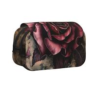 YKLJG Trousse à crayons avec 2 compartiments à fermeture éclair - Grande capacité - Pour l'école, les voyages et le bureau - Vert, Rose gothique, Taille unique, Cartable