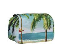 YKLJG Trousse à crayons avec 2 compartiments à fermeture éclair - Grande capacité - Pour l'école, les voyages et le bureau, Palmier tropical., Taille unique, Cartable