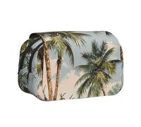 YKLJG Trousse à crayons avec 2 compartiments à fermeture éclair - Grande capacité - Pour l'école, les voyages et le bureau, Palmiers tropicaux., Taille unique, Cartable