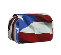 YKLJG Trousse à crayons avec 2 compartiments à fermeture éclair - Grande capacité - Pour l'école, les voyages et le bureau, Drapeau de Porto Rico., Taille unique, Cartable
