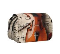 YKLJG Trousse à crayons avec 2 compartiments à fermeture éclair - Grande capacité - Pour l'école, les voyages et le bureau, Partitions de violon, Taille unique, Cartable