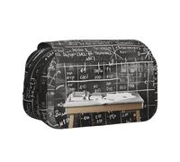 YKLJG Trousse à crayons avec 2 compartiments à fermeture éclair - Grande capacité - Pour l'école, les voyages et le bureau, École de mathématiques, Taille unique, Cartable