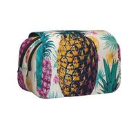 YKLJG Trousse à crayons avec 2 compartiments à fermeture éclair - Grande capacité - Pour l'école, les voyages et le bureau, Ananas tropical., Taille unique, Cartable