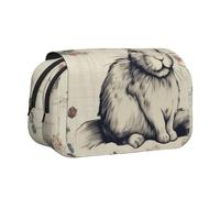 YKLJG Trousse à crayons avec 2 compartiments à fermeture éclair - Grande capacité - Pour l'école, les voyages et le bureau, Fond Lapin, Taille unique, Cartable
