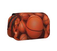 YKLJG Trousse à crayons avec 2 compartiments à fermeture éclair - Grande capacité - Pour l'école, les voyages et le bureau, Ballon de basket orange., Taille unique, Cartable
