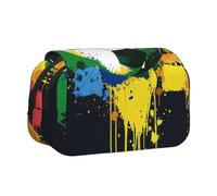 YKLJG Trousse à crayons colorée avec 2 compartiments zippés, grande capacité pour l'école, les voyages et le bureau, Ballon de football coloré., Taille unique, Cartable