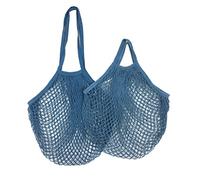 YKMYXZ, 1 Sac de Courses réutilisable, Sac en Filet Portable, Sac de Rangement for Fruits et légumes, Sac en Maille Pliable en Coton écologique, for fourre-Tout(Gray Blue 16,L 25x35x38cm)