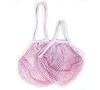 YKMYXZ, 1 Sac de Courses réutilisable, Sac en Filet Portable, Sac de Rangement for Fruits et légumes, Sac en Maille Pliable en Coton écologique, for fourre-Tout(Pink 10,L 25x35x38cm)