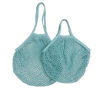 YKMYXZ, 1 Sac de Courses réutilisable, Sac en Filet Portable, Sac de Rangement for Fruits et légumes, Sac en Maille Pliable en Coton écologique, for fourre-Tout(Cyan Blue 14,L 25x35x38cm)