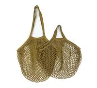 YKMYXZ, 1 Sac de Courses réutilisable, Sac en Filet Portable, Sac de Rangement for Fruits et légumes, Sac en Maille Pliable en Coton écologique, for fourre-Tout(Khaki 11,S 10x35x38cm)