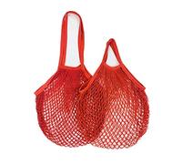 YKMYXZ, 1 Sac de Courses réutilisable, Sac en Filet Portable, Sac de Rangement for Fruits et légumes, Sac en Maille Pliable en Coton écologique, for fourre-Tout(Red 03,S 10x35x38cm)