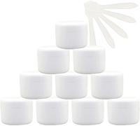 YKMYXZ, 12 Pots cosmétiques vides en Plastique Rose de 50 ML avec Couvercle à vis, Petit Pot de 50 g avec Doublure intérieure for Gel de Voyage cosmétique, baume à lèvres + 5 spatules(Bianco,50ml)