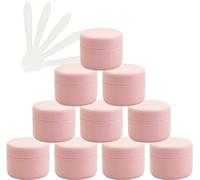 YKMYXZ, 12 Pots cosmétiques vides en Plastique Rose de 50 ML avec Couvercle à vis, Petit Pot de 50 g avec Doublure intérieure for Gel de Voyage cosmétique, baume à lèvres + 5 spatules(Roze,10ml)