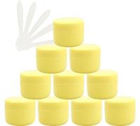 YKMYXZ, 12 Pots cosmétiques vides en Plastique Rose de 50 ML avec Couvercle à vis, Petit Pot de 50 g avec Doublure intérieure for Gel de Voyage cosmétique, baume à lèvres + 5 spatules(Geel,20ml)