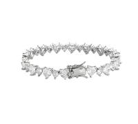YKMYXZ, 4 x 4/6 x 6 mm Bracelets de tennis alternés for femme plaqué or 18 carats classique diamant taille cœur bracelet for femme mariage bal de promo bijoux