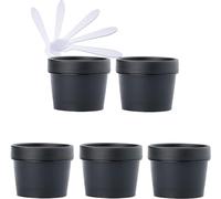 YKMYXZ, 5 PC 200 ML Rose Masque Bol de mélange Vide 200 g Pots de Stockage en Plastique avec Doublure intérieure for Le Stockage du Corps Main Visage crème Lotion Gel 5X spatule(Svart,100ml)