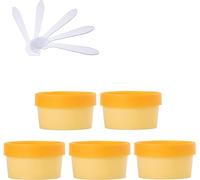YKMYXZ, 5 PC 200 ML Rose Masque Bol de mélange Vide 200 g Pots de Stockage en Plastique avec Doublure intérieure for Le Stockage du Corps Main Visage crème Lotion Gel 5X spatule(Geel,50ml)