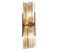YKMYXZ Applique murale moderne de luxe en cristal doré à 2 lumières, élégante lampe nuit for salle bain, salon, couloir