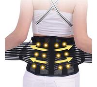 YKMYXZ， Attelle lombaire auto-chauffante Tourmaline magnétique 9 pièces en acier os taille colonne vertébrale dos orthèse Posture correcteur ceinture soulagement de la douleur hommes femmes(XL)