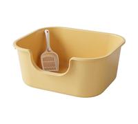 YKMYXZ bac à litière, Bac à litière for Chat bac à litière for Chat avec côtés Hauts bac à litière for Chaton Pot de Toilette bac à litière for Animaux de Compagnie à Dessus Ouvert(Yellow)