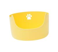 YKMYXZ bac à litière, Bac à litière for Chat bac à litière Ouvert for Chat avec côtés Hauts Durable antiadhésif Anti-éclaboussures Chat Nettoyage Bassin de Bain Grand Espace,(Yellow)