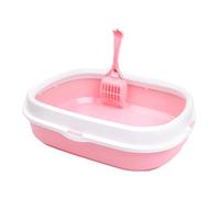 YKMYXZ bac à litière, Bac à litière for Chat Chaton Toilette Durable résistant aux éclaboussures bac à litière for Chat avec cuillère for Chats d'intérieur bac à litière for Chat rehausser, j(Pinkj)