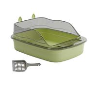 YKMYXZ bac à litière, Bac à litière for Chat Toilette for Chat bac à Sable Anti-éclaboussures for Chat avec Bassin de Sable for Chat Haut côté Grand bac à litière for Chat,(Green)