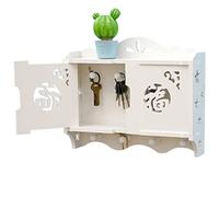 YKMYXZ, Boîte à clés Murale de Style Simple et Moderne, avec Volets et fenêtres à Double bénédiction, Gestion des clés en Option(White B,4 Keys)