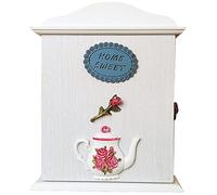 YKMYXZ, Boîte à clés murale pour gestion des clés sculptées de style pastoral américain, boîte de rangement murale créative en forme de maison, pendentif d'art mural (blanc B)