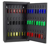 YKMYXZ, Boîte à clés murale pour maison et intérieur, armoire à clés murale, grande capacité de gestion et de stockage de 48 clés (serrure à clé noire)