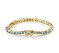 YKMYXZ, Bracelet de tennis en Moissanite pour les femmes Bracelet en diamant bleu de couleur D VVS1 Bracelet en argent sterling S925 Bracelet en Moissanite, 6.5 ».(Gold,3mm)