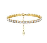 YKMYXZ, Bracelet de tennis pour femmes en argent sterling S925 Bracelet de tennis classique en diamant de culture biologique 4MM(White Gold)