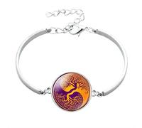 YKMYXZ, Bracelet en alliage de pierres précieuses Yin Yang Taiji Bagua Time
