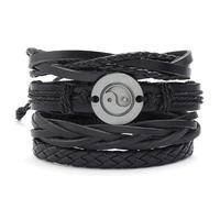 YKMYXZ, Bracelet en cuir de Tai Chi Gossip tissé à la main, combinaison de bricolage, Bracelet en cuir