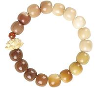YKMYXZ, Bracelet en Jade en pierre Talisman naturelle for hommes et femmes, amulette porte-bonheur Vintage, bijoux métaphysiques, cadeau(Brown)