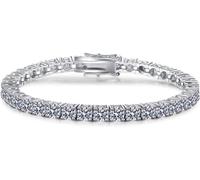 YKMYXZ, Bracelets de tennis Moissanite 3-4mm for femmes, couleur D VVS1, bracelet en diamant S925, bracelet en argent sterling for femmes, bracelet moissanite avec certificat, 4MM, pierre, moissanite,
