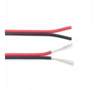 YKMYXZ, Câble d'éclairage électrique en cuivre isolé, 1 mètre, 2 broches, calibre 26 AWG, cordon double 2468, blanc, noir, rouge, rallonge de connexion(Black Red)