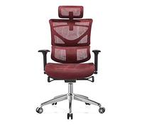 YKMYXZ, Chaise de Bureau Ergonomique et Simple, Chaise Gamichair, Confortable for Salle d'étude, Chaise pivotante relevable, Chaise à Dossier/Rouge(Red)