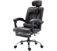 YKMYXZ, Chaise de Bureau Ergonomique Gamichair, Dossier en Cuir Noir(Black)