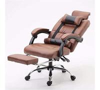 YKMYXZ, Chaise de Bureau Ergonomique Gamichair, Dossier en Cuir Noir(Brown)
