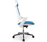 YKMYXZ, Chaise de Bureau Gamichair, Zero Chair, avec Dossier Haut for Jeux vidéo, Soutien Lombaire réglable, Blanc et Rouge(White Blue)