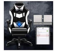 YKMYXZ, Chaise Zero, Chaise d'ordinateur à Dossier Haut en Cuir Gamiraci, Chaise de Bureau réglable avec Appui-tête et Lombaire/Noir(Black and White)