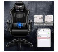 YKMYXZ, Chaise Zero, Chaise d'ordinateur à Dossier Haut en Cuir Gamiraci, Chaise de Bureau réglable avec Appui-tête et Lombaire/Noir(Black)
