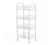 YKMYXZ, Chariot de dortoir, Panier de Rangement for Fruits, présentoirs for Bonbons et Snacks, Organiseur de Sol à Plusieurs Niveaux(White)