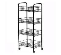 YKMYXZ, Chariot de dortoir, Panier de Rangement for Fruits, présentoirs for Bonbons et Snacks, Organiseur de Sol à Plusieurs Niveaux(Black)