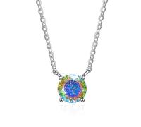 YKMYXZ, Collier avec pendentif Moissanite 1 ct for femme couleur D VVS1 collier diamant rouge/bleu/rose collier en argent sterling 925 for femme avec certificat(Multicolour)