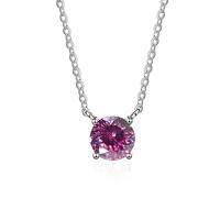 YKMYXZ, Collier avec pendentif Moissanite 1 ct for femme couleur D VVS1 collier diamant rouge/bleu/rose collier en argent sterling 925 for femme avec certificat(Pink)