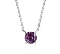 YKMYXZ, Collier avec pendentif Moissanite 1 ct for femme couleur D VVS1 collier diamant rouge/bleu/rose collier en argent sterling 925 for femme avec certificat(Purple)