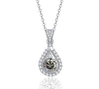 YKMYXZ, Collier avec pendentif Moissanite 1ct rond coupe D couleur VVS1 collier de diamant for femme collier en argent sterling 925 for femme avec certificat(Grey)