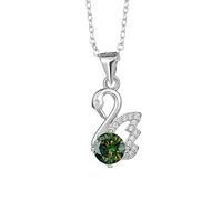 YKMYXZ, Collier Moissanite for Femme 1 Carat Coupe Ronde Couleur D VVS1 Pendentif Diamant for Femme Collier en Argent Sterling 925 for Femme avec Certificat(Green)
